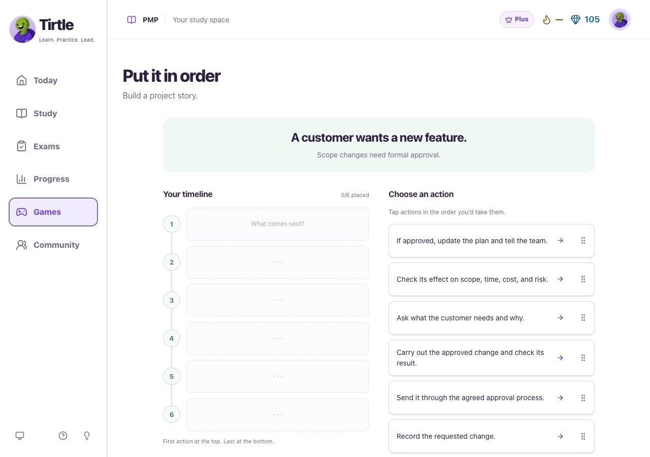 Put it in order showing a story, an empty timeline and six available actions